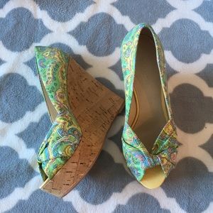Nine West Floral Wedges